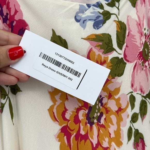 REFORMATION Reya Dress Final sale Help Giverny Rose Garden Floral Prink Midi - Picture 4 of 9